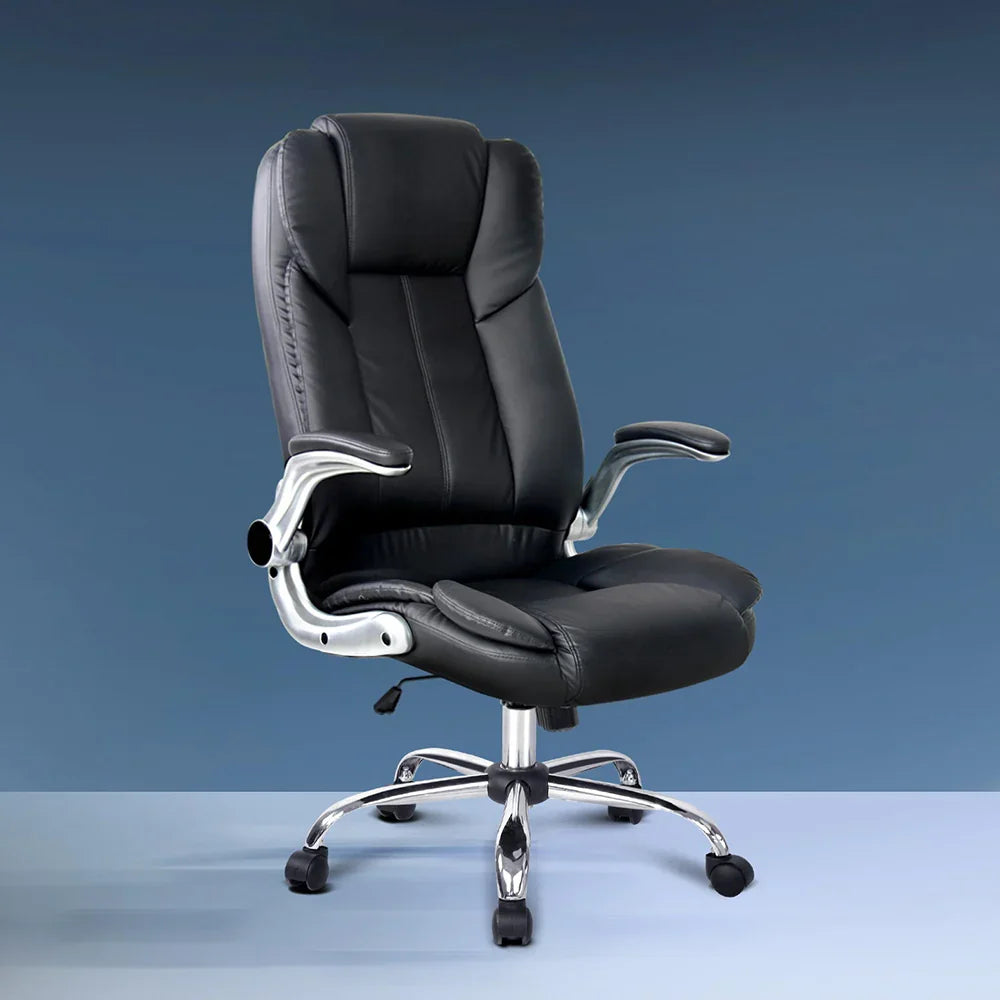 Artiss Executive Office Chair Leather Tilt Black - Flea Market